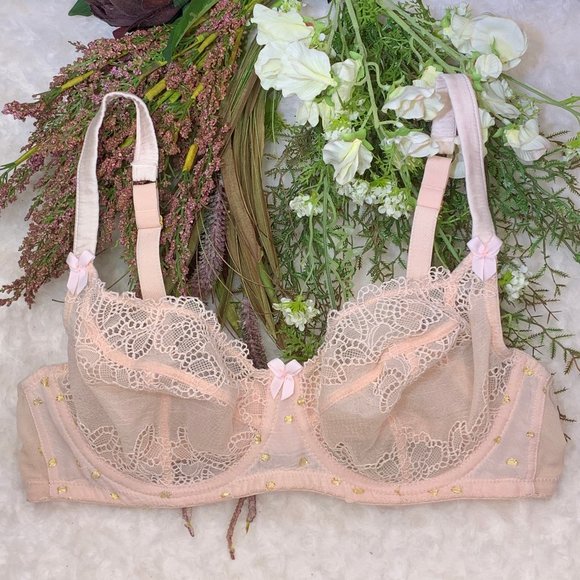 Mimi Holliday Blush Underwire Lace Bra 38D EUC - Picture 1 of 7
